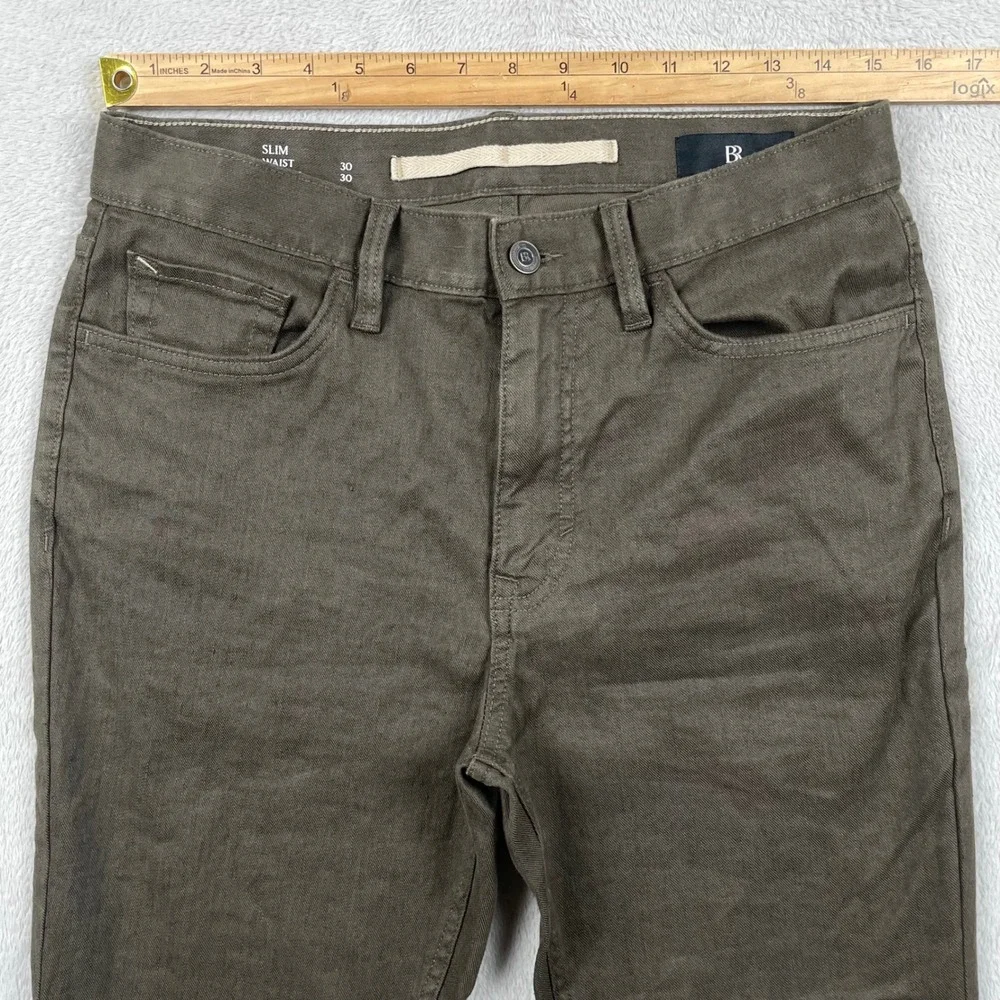 Banana Republic Traveler Pants Men 30x28 Slim Fit Brown Linen Blend Tapered